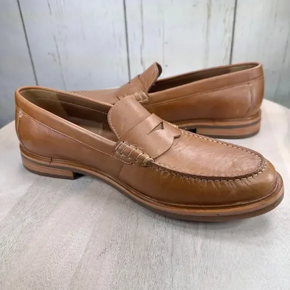 Johnston & Murphy Trufoam Leather Loafers Men\'s 10M Johnston & Murphy Shoe Driving Loafers Tru-Foam Brown  main image 2